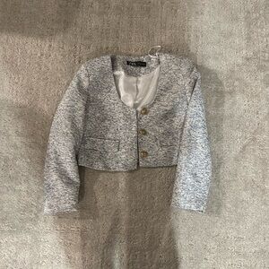 Zara cropped tweed blazer. Small
